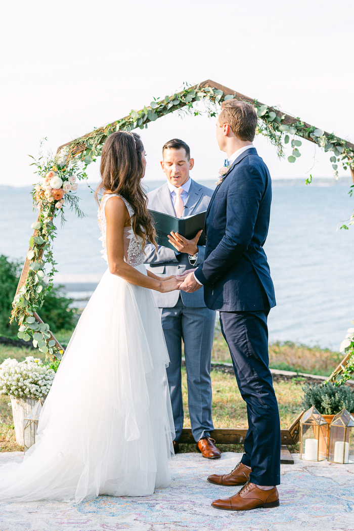 Backyard wedding with a view of the Finger Lakes, New York