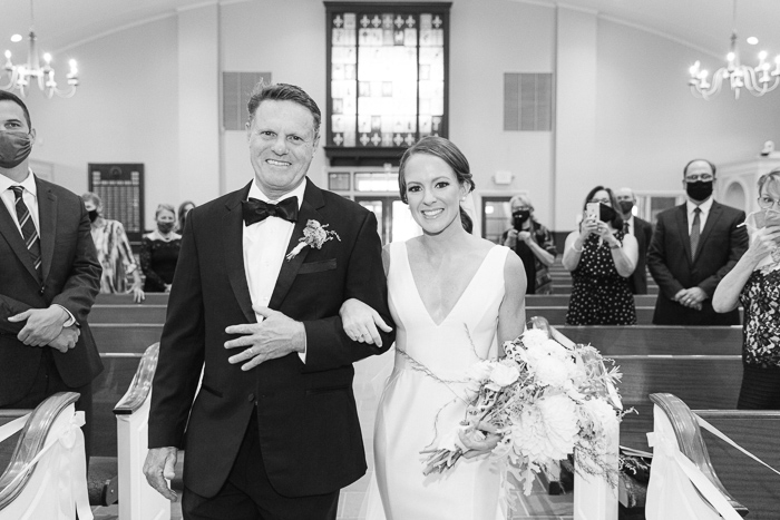 Father walks bride down the aisle at New York church wedding