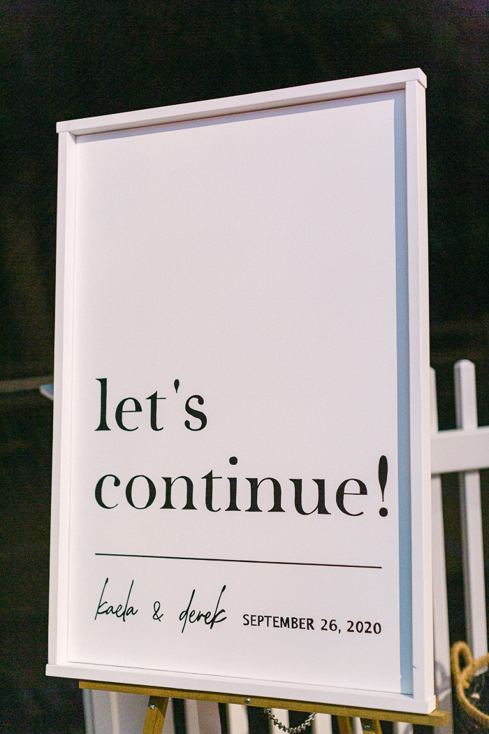Wedding welcome sign at Upstate New York reception