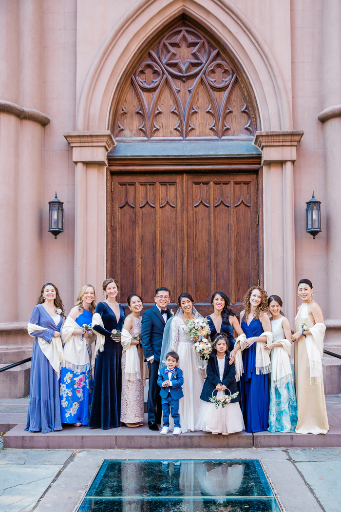 wedding party photo outside in New York