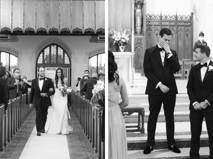 Aisle reveal when bride and groom see each other down the aisle