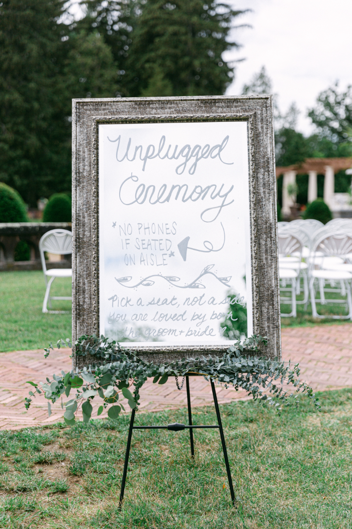 unplugged ceremony at Sonnenberg Gardens wedding venue 