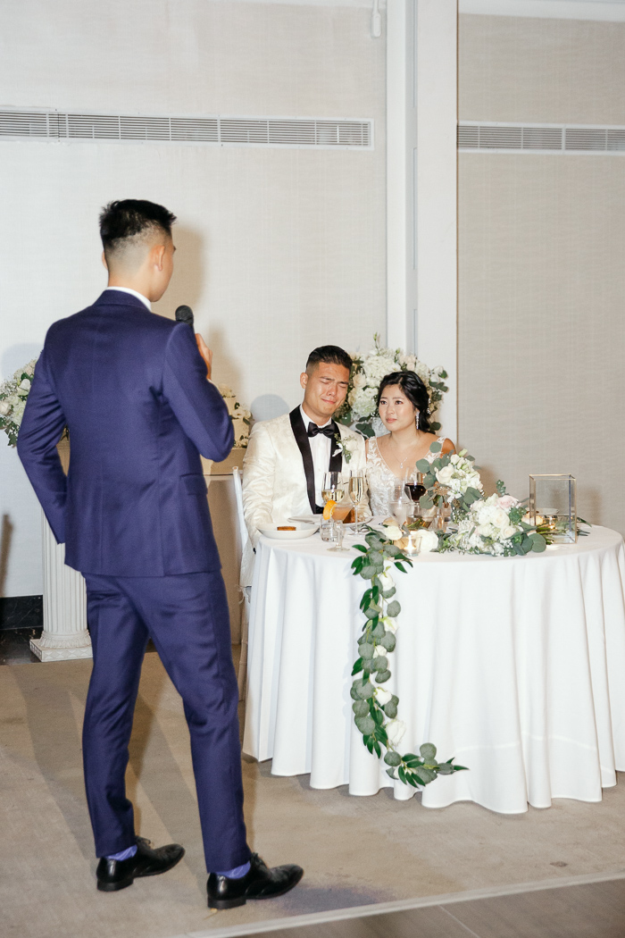 Toasts during wedding reception
