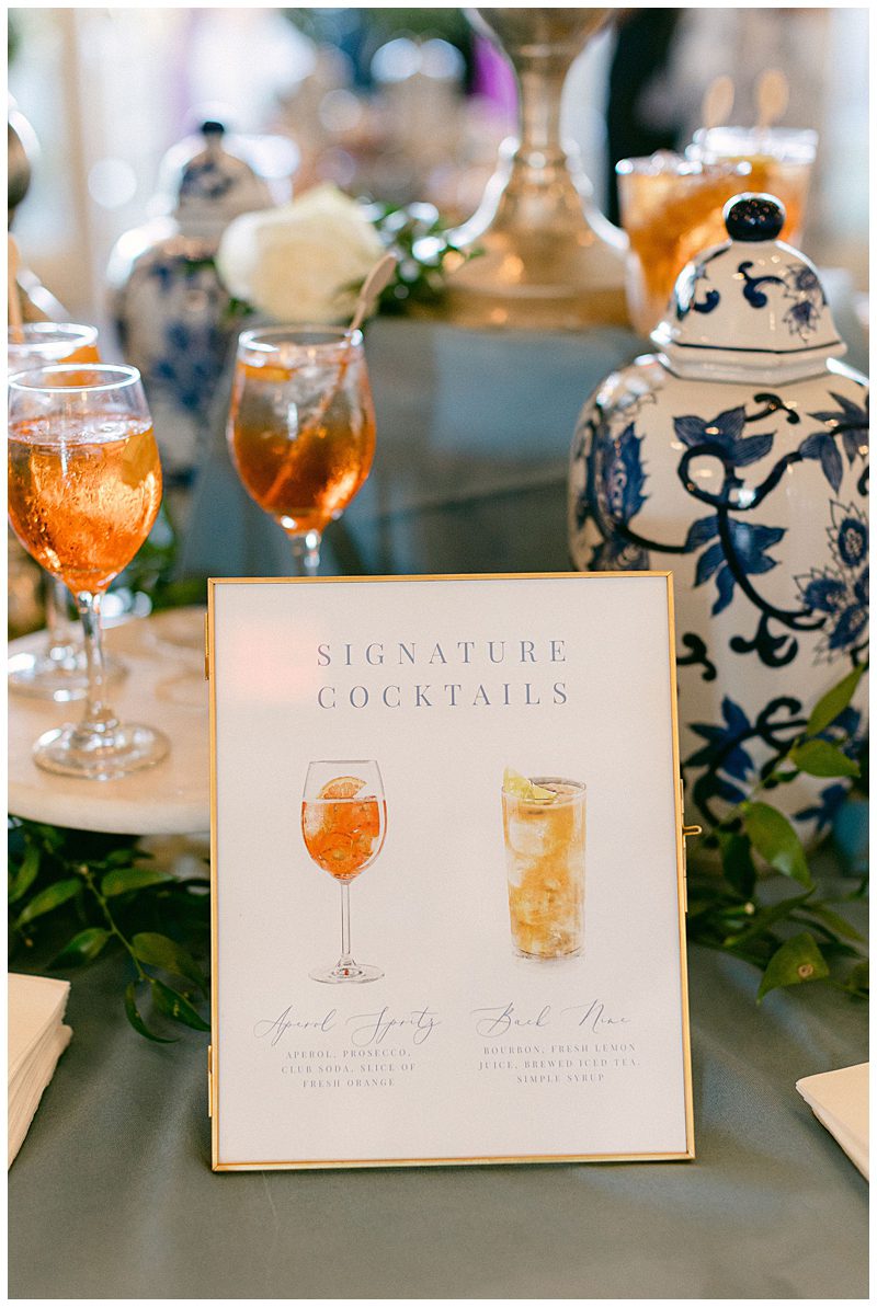 SIGNATURE COCKTAIL SIGNS FOR WEDDING RECEPTION AT SKANEATELES COUNTRY CLUB