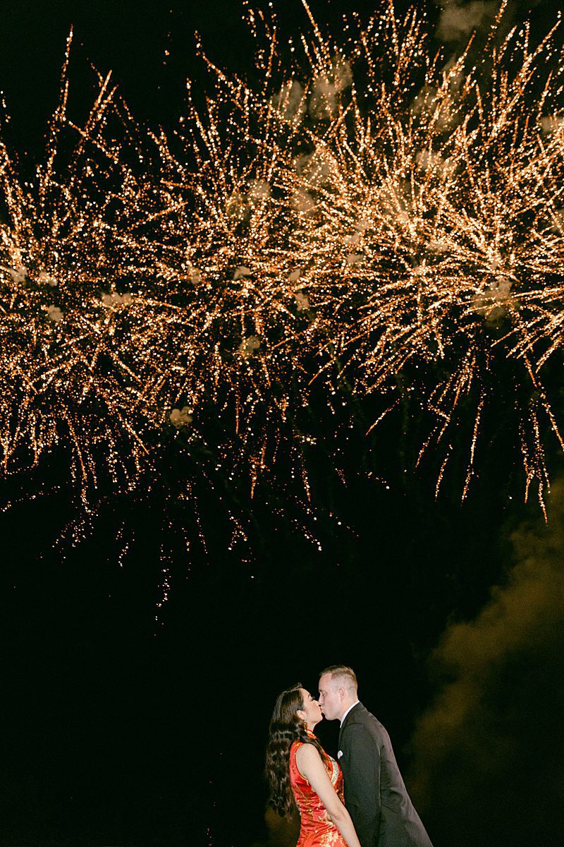 FIREWORKS AT WEDDING RECEPTION AT WOODCLIFF SPA