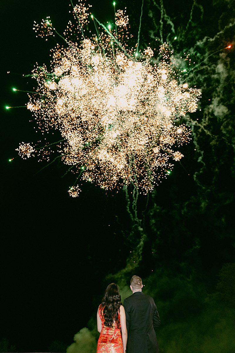 FIREWORKS AT WEDDING RECEPTION AT WOODCLIFF SPA