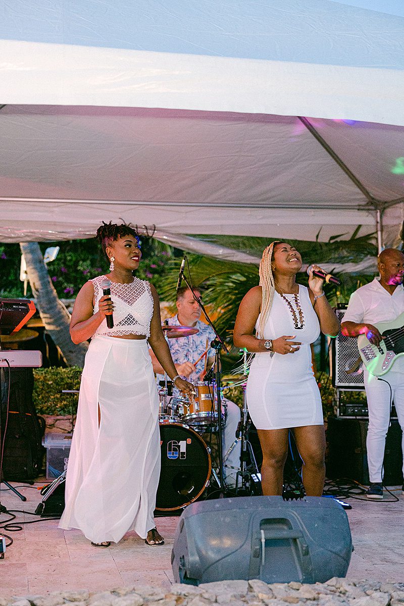 LIVE BAND PLAYING AT WEDDING RECEPTION AT ADMIRALS INN IN ANTIGUA
